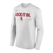 USC Trojans Men's Nike White Lock It In Bench Legend Long Sleeve T-Shirt